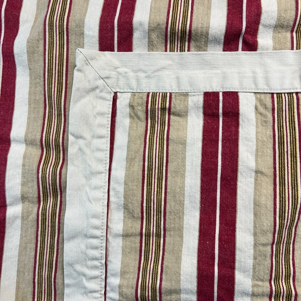 Set Of 2 Pottery Barn Euro Pillow Shams Multicolor Linen Blend Ticking Striped